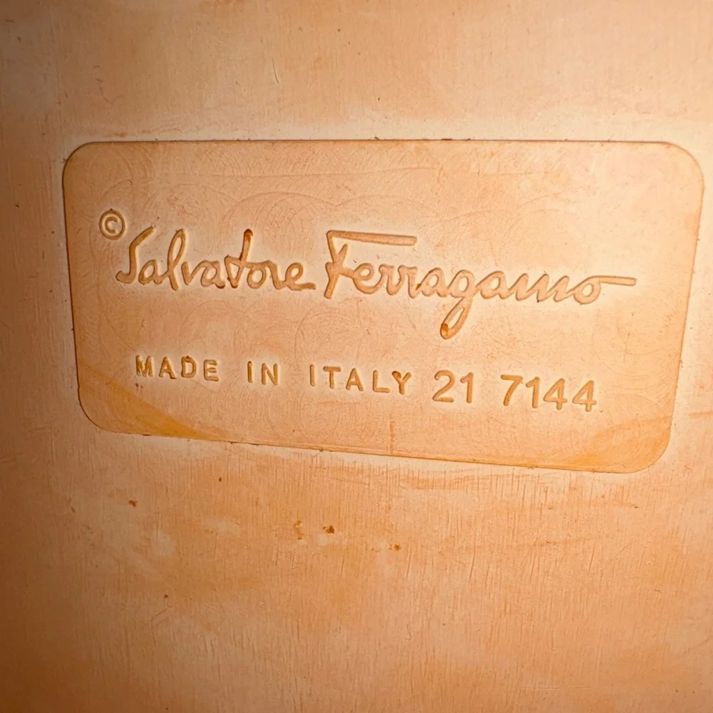 Salvatore Ferragamo Gancini Rubber Bucket Bag – Peach Pastel – Made in Italy